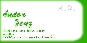 andor henz business card